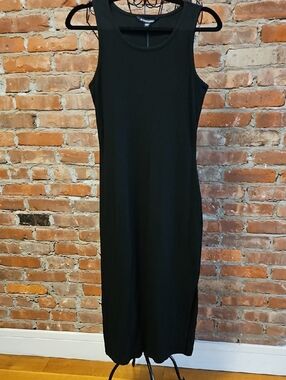41 Hawthorn Black Ribbed Midi Tank Dress